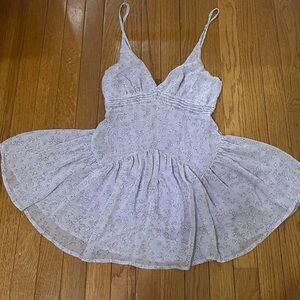 Floral Purple and White Mini Dress